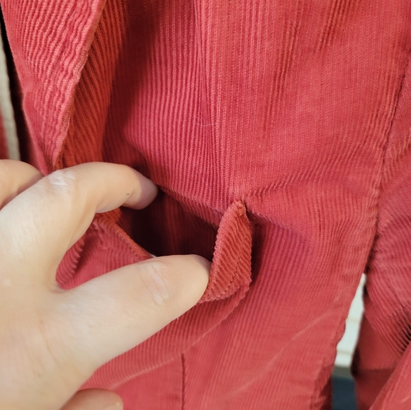 J. Crew Blazer Ladies Sz 4 Rust Red Long Sleeve Vintage Corduroy Jacket - Picture 6 of 6